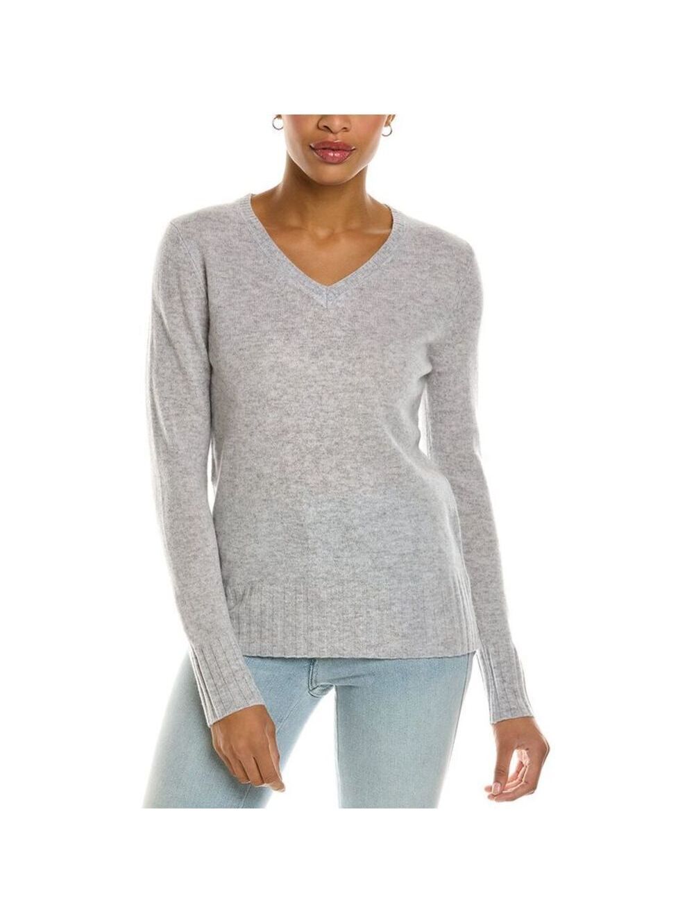 Ainsley 100% Cashmere V-Neck Sweater Women's Medium Knit Pullover